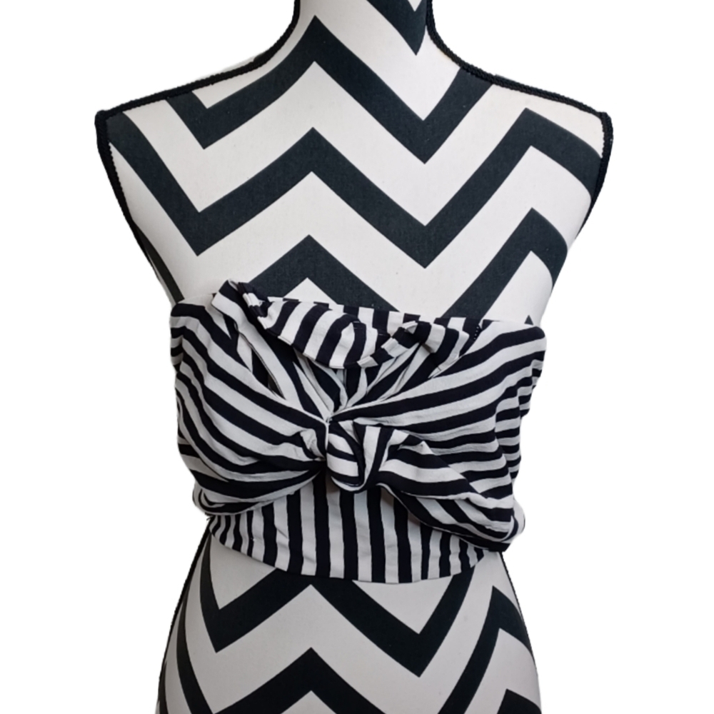 Lovers + Friends Chica Sz XS Striped Bow Crop Top